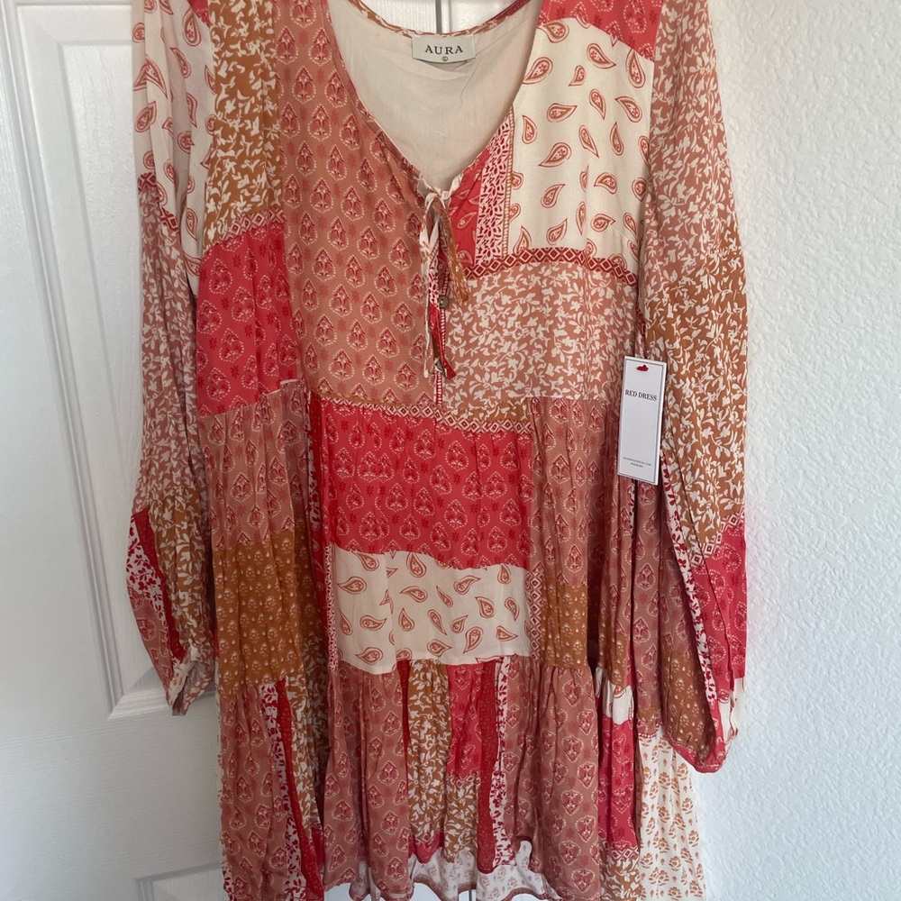 Red Dress Patchwork Dress